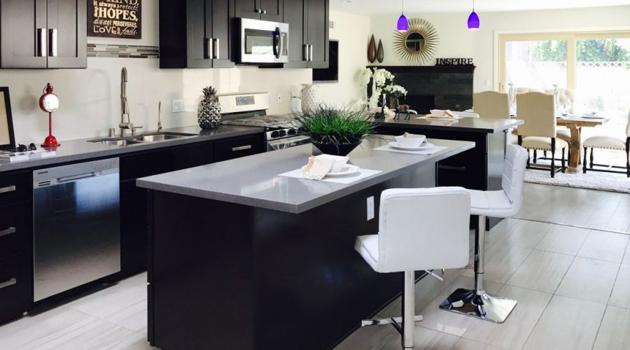 cozinha e sala integrada